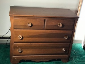 Vintage Solid Wood 3 Drawer Dresser - smoke free