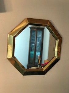 Metal Framed Gold Color Mirror - Wall Hanging