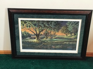 Framed and Numbered Print by Terry Redlin - Spring on the Greens - Ohthe joy of hunting for the lost Ball