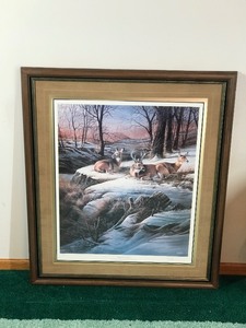 Framed, Signed and Numbered Print by Terry Redlin - Sunny Afternoon - White Tailed Deer Relaxing in the Afternoon Sun - 333960