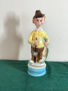 Vintage Fisherman Figural Musical Decanter Bottle Japan Ceramic - An Ordinary Worm