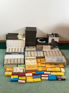 Large Lot of Vintage Slide Files for Projector with Slides and More