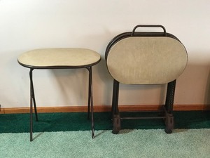 4 - TV Trays that Come with Rack that is on Wheels