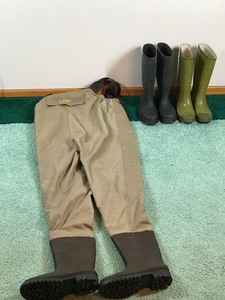 Cabelas Waders Size 10 and 2 Pair of Rubber Boots