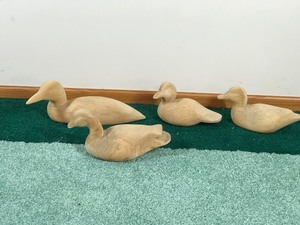 Carved Wood Duck Decoys and 1 Loon
