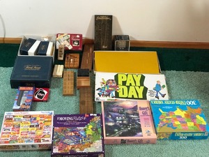 Board Games - Puzzles - Cribbage Boards - Pass the Pigs - Trivia Pursuit - Dominoes and More