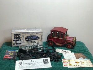 1932 Ford Sport Roadster Model Kit & Vintage Collectable Grand-Pa Car Battery Operated Model T Tin Toy
