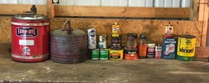 Lot of Vintage Oil, Gas Cans and More