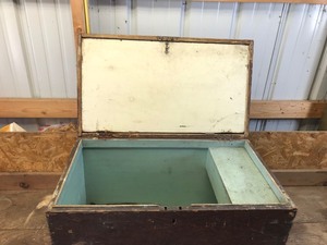 Vintage Wooden Box with Metal Handles