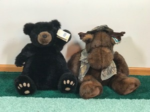 Bear and Moose Plush Toy Animals