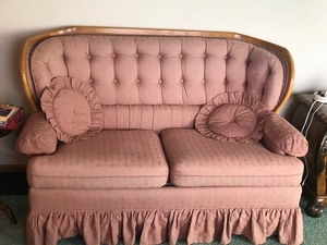 Beautiful Pink Sofa Couch with High Back (couch only and smoke free)