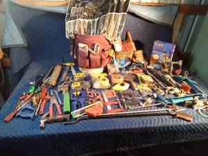 Tote of new and used tools