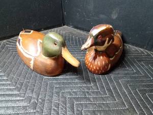 Wooden Mallard and Wood Duck