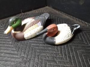 Ceramic Mallard and ceramic Red Head Ducks
