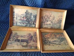 4 Framed country prints