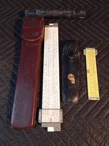 Slide rulers and a sling psychrometer