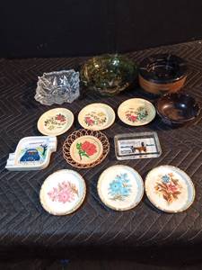 Vintage ashtrays and Hawaii coasters