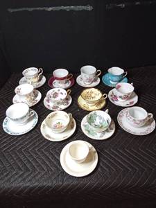13 Collectible cups and saucers