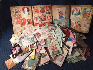 Vintage valentines and greeting cards