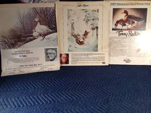 3 Bird Artists posters terry Redlin, John Clymer, and Les didier