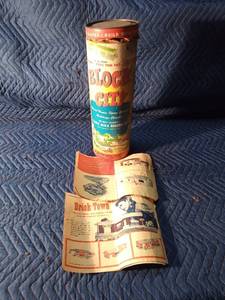 1950s Block City Building Blocks with instructions