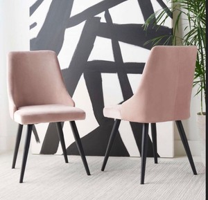 Safavieh Zoi Upholstered Dining Chair Set of 2 - Dusty Blush