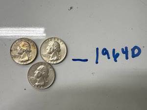Three 1964D Quarters