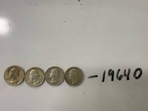 Four 1964D Silver Quarters