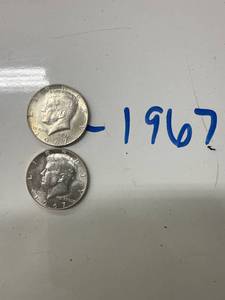 Two 1967 Kennedy Half Dollars
