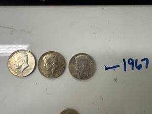 Three 1967 Kennedy Half Dollars