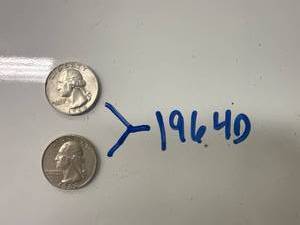 Two 1964D Silver Quarters