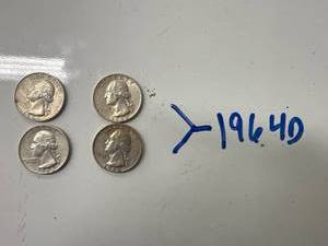 Four 1964D Silver Quarters
