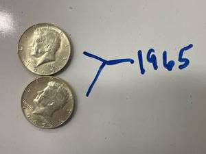 Two 1965 Kennedy Half Dollars