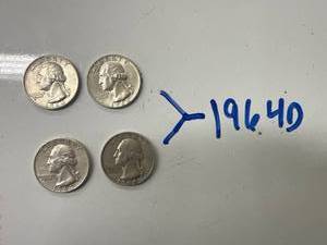 Four 1964D Silver Quarters
