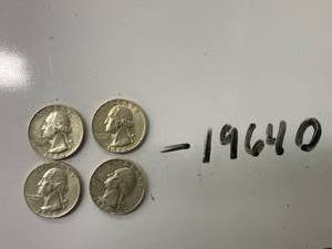 Four 1964D Silver Quarters