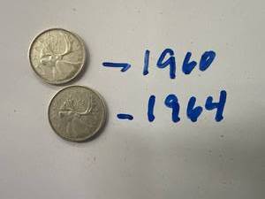 Canadian Silver Quarters 1960 & 1964