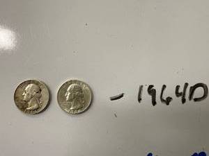 1964D Silver Quarters (2)