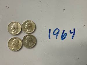Four 1964 Silver Quarters
