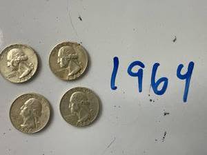 Four 1964 Silver Quarters