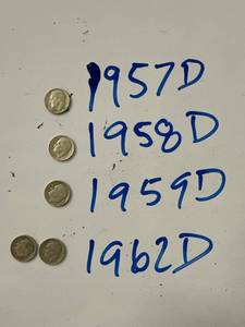 Five Silver Roosevelt Dimes