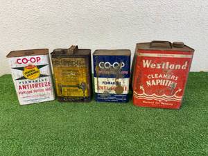 Vintage Anti-Freeze Cans, Westland Oil - Minot ND Can