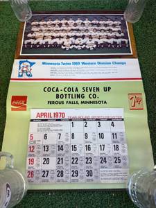 MN Twins 1970 Calendar & Schedule Fergus Falls MN