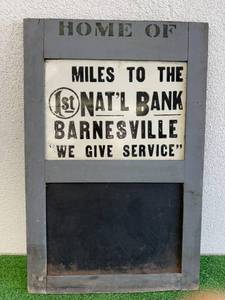 Wood & Metal Vintage Barnesville MN 1st National Bank Sign