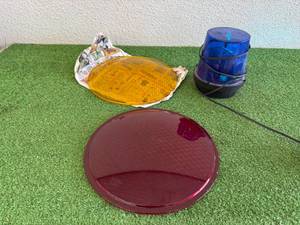 Glass Lenses & Blue Rotating Light