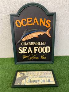 Oceans Seafood Sign & Welcome Sign
