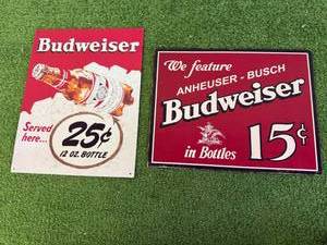 Metal Budweiser Signs