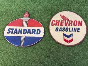 Standard & Chevron Metal Signs