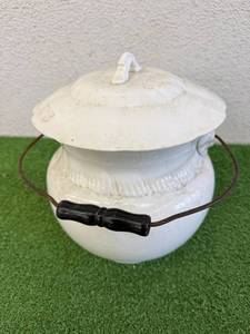 Antique Ironstone Slop JarLidded Chamber Bucket