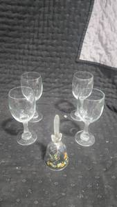 Glass Stemware and Bell Set