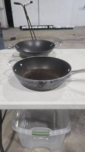 Two Used Metal Pans